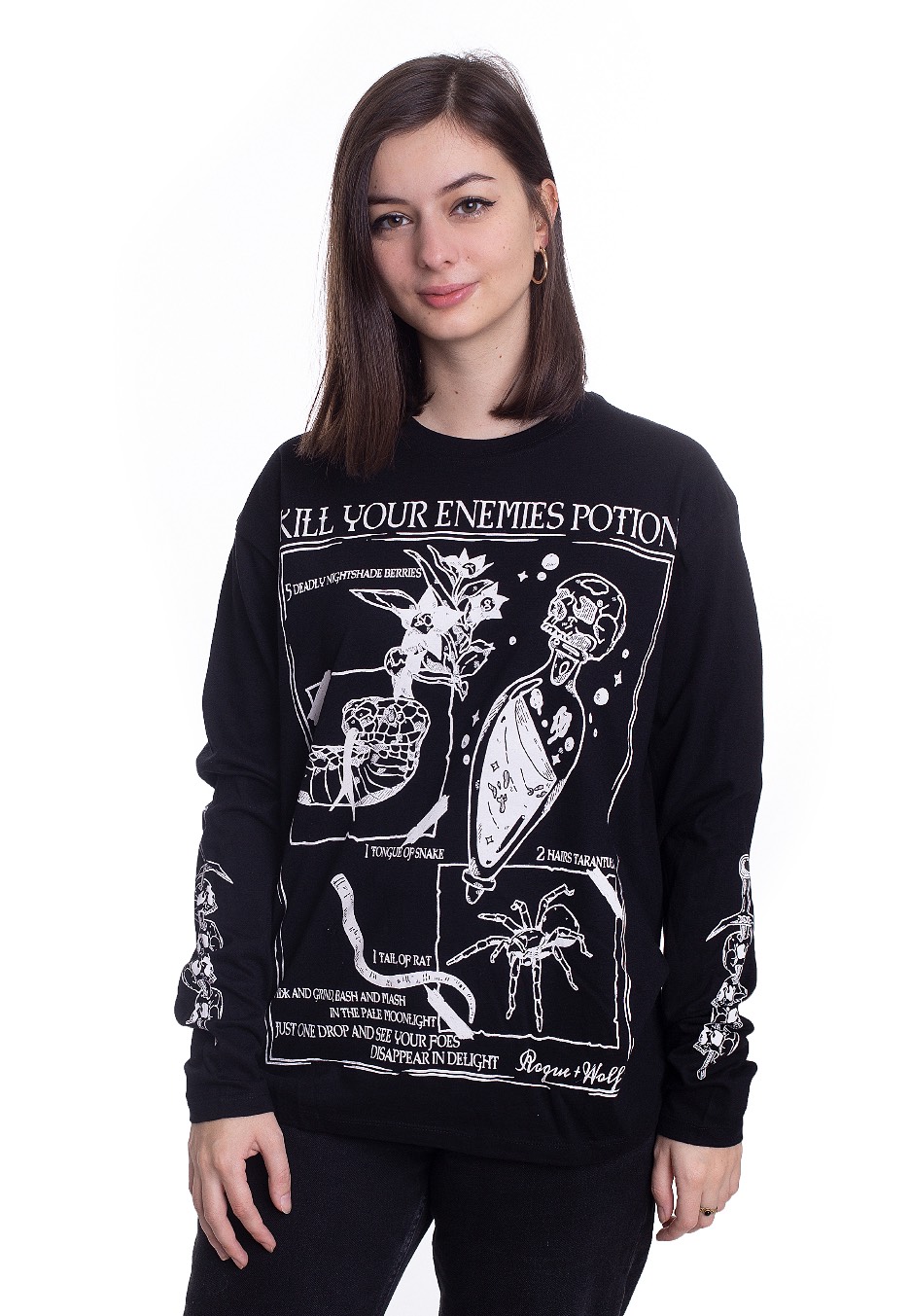 Rogue + Wolf - Kill Your Enemies Potion Oversized Black - Longsleeves