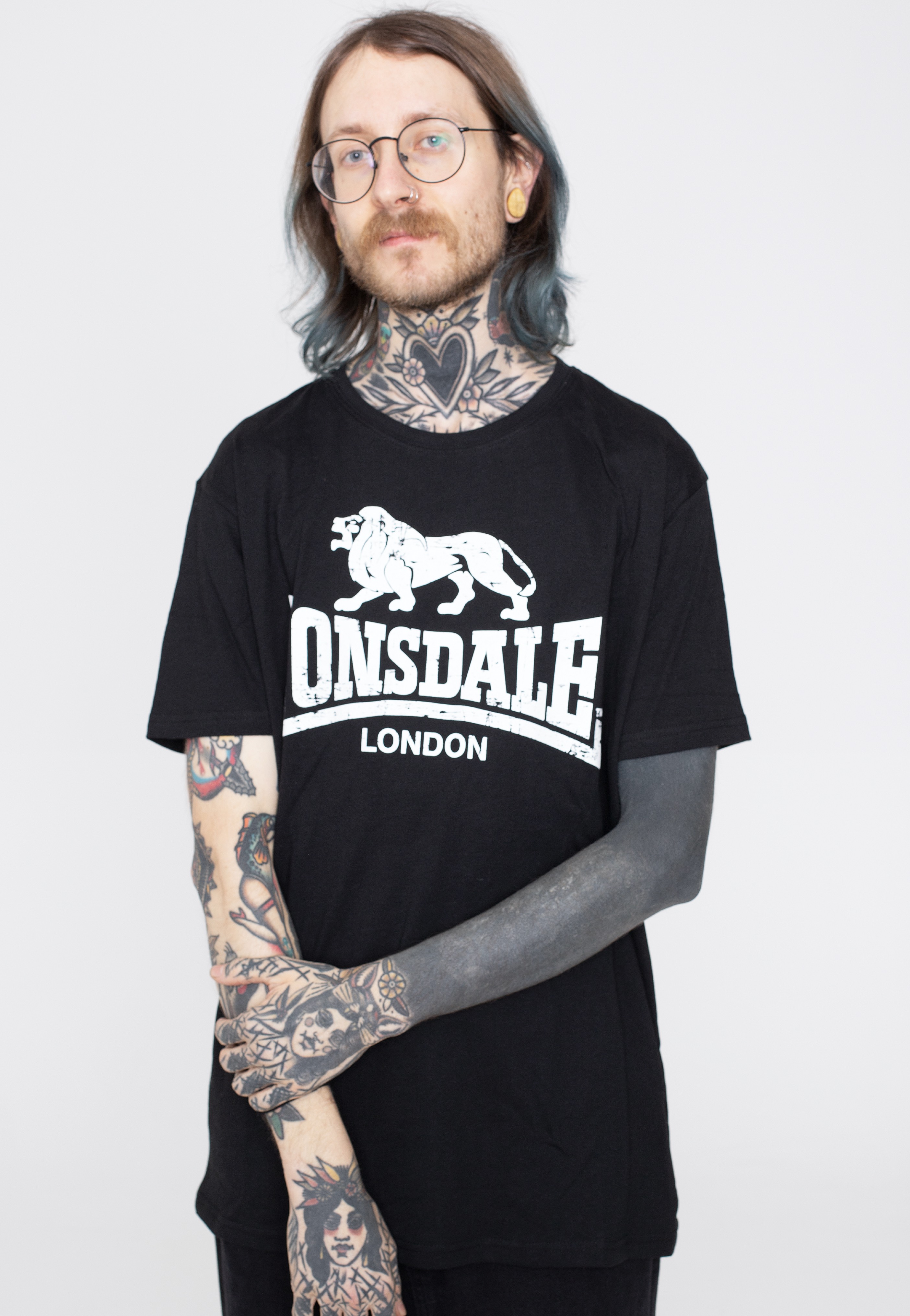 Lonsdale - Silverhill Black/White - - T-Shirts