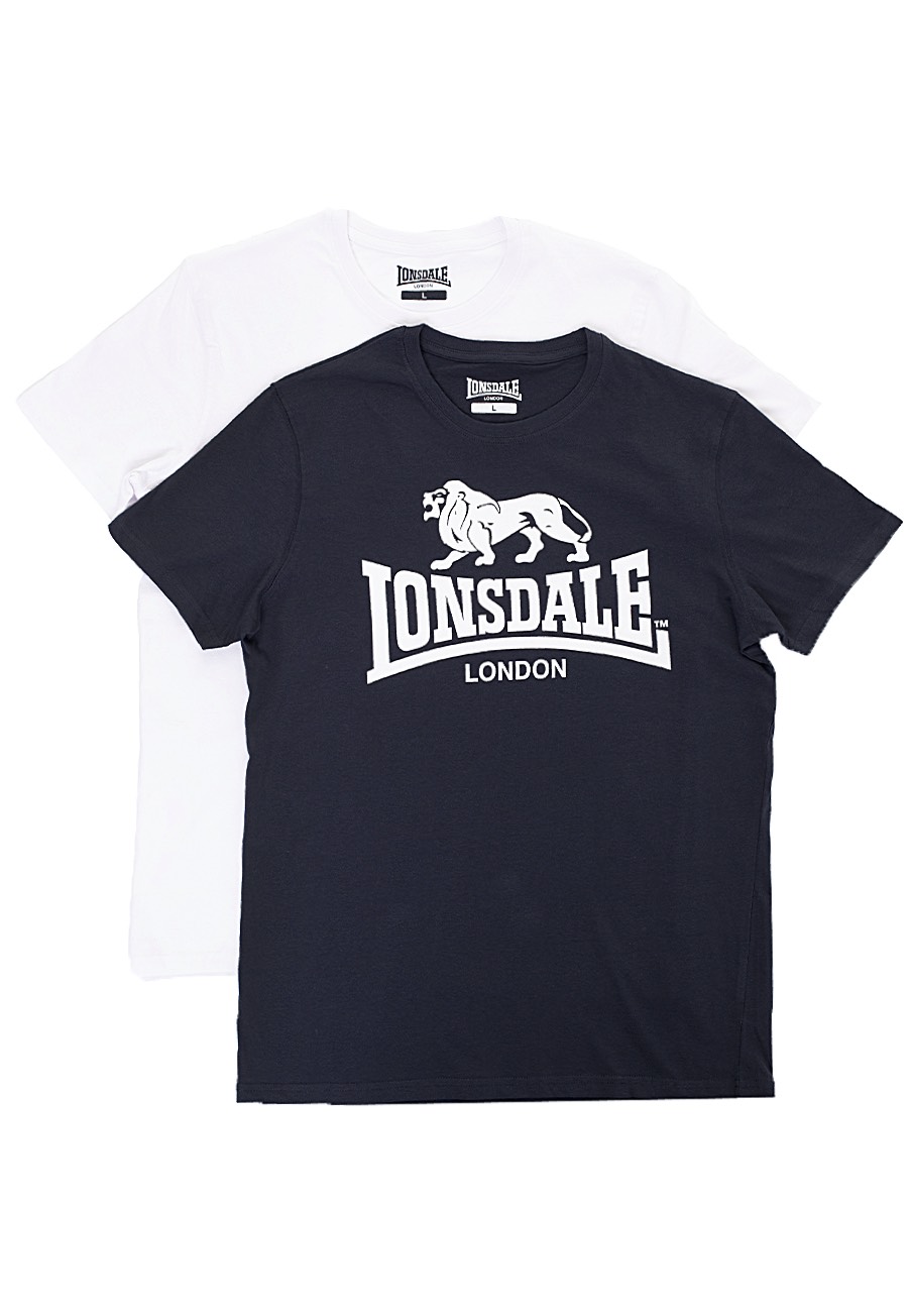 Lonsdale - Loscoe Pack Of 2 Navy/White - - T-Shirts