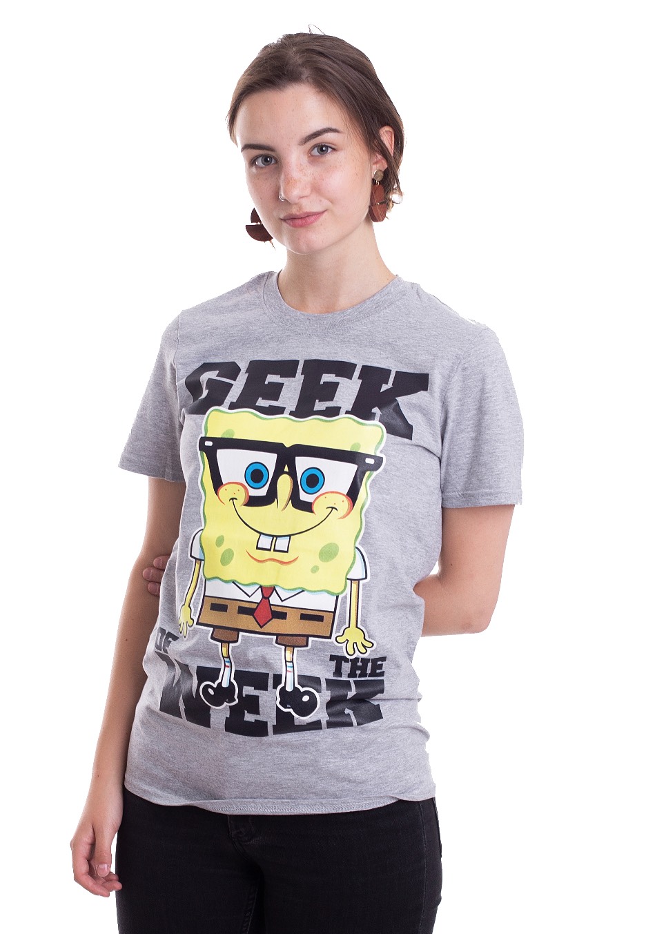 SpongeBob SquarePants - Geek Of The Week Heather Grey - - T-Shirts