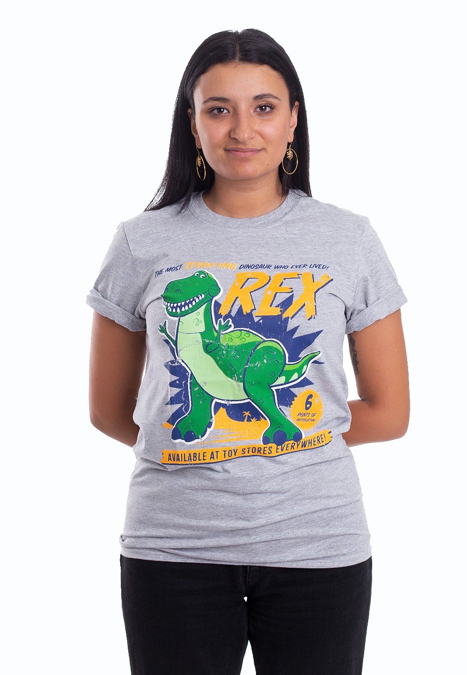 Toy Story - Rex The Dinosaur Heather Grey - - T-Shirts