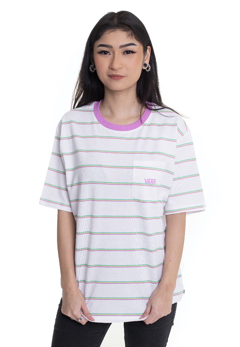 Vans - Mini Stripe Pocket White - - T-Shirts