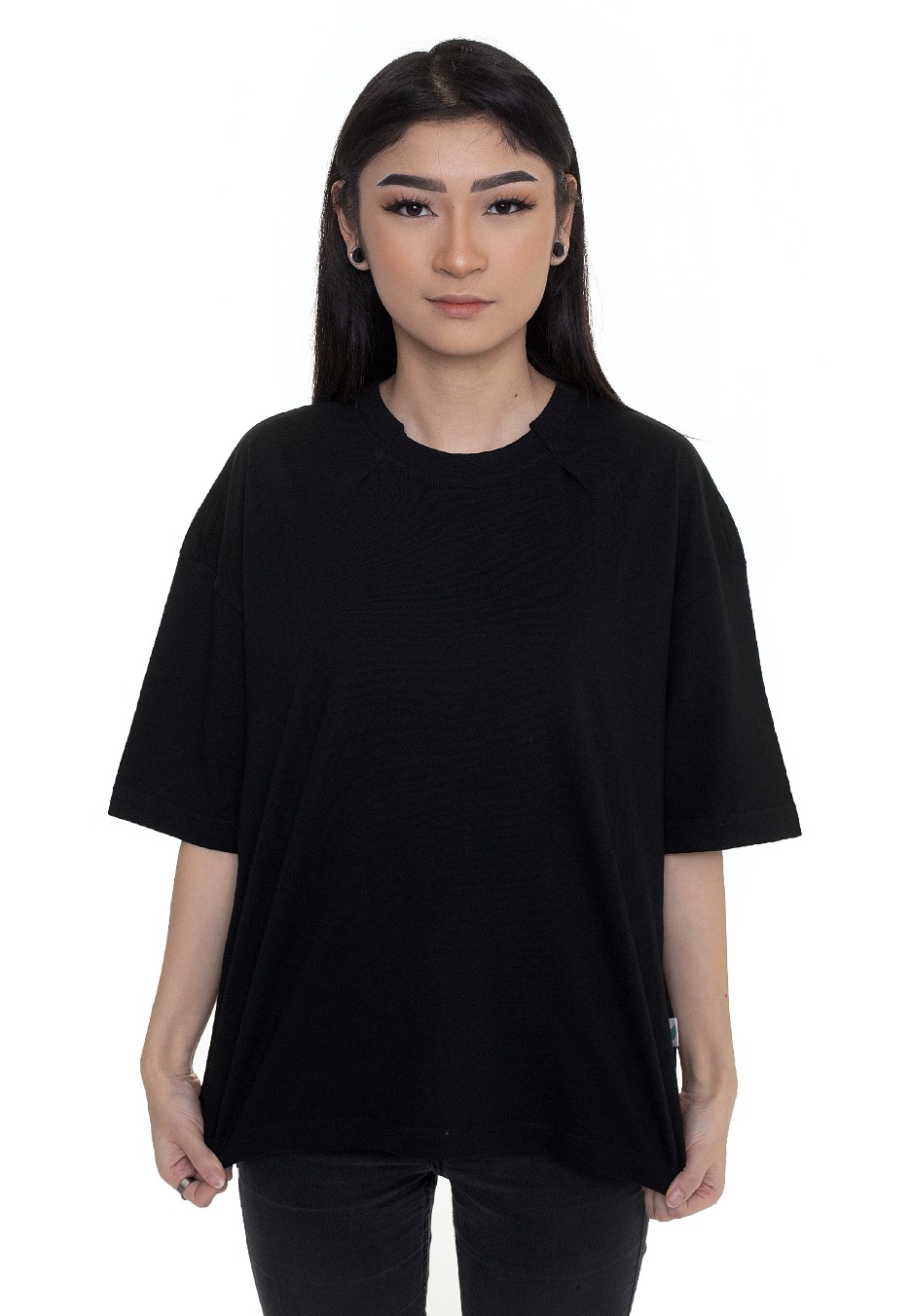 Urban Classics - Ladies Organic Oversized Pleat Black - - T-Shirts