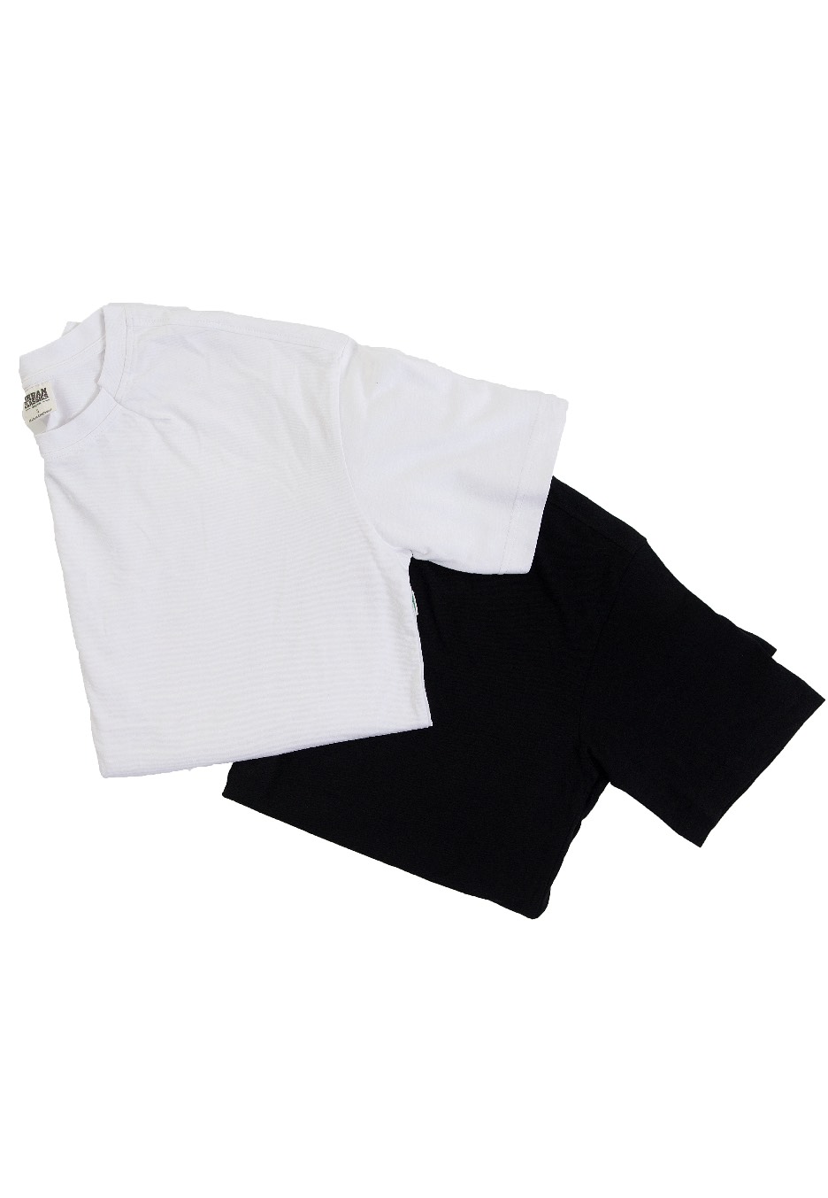 Urban Classics - Ladies Organic Oversized Pleat Pack Of 2 White Black - - T-Shirts