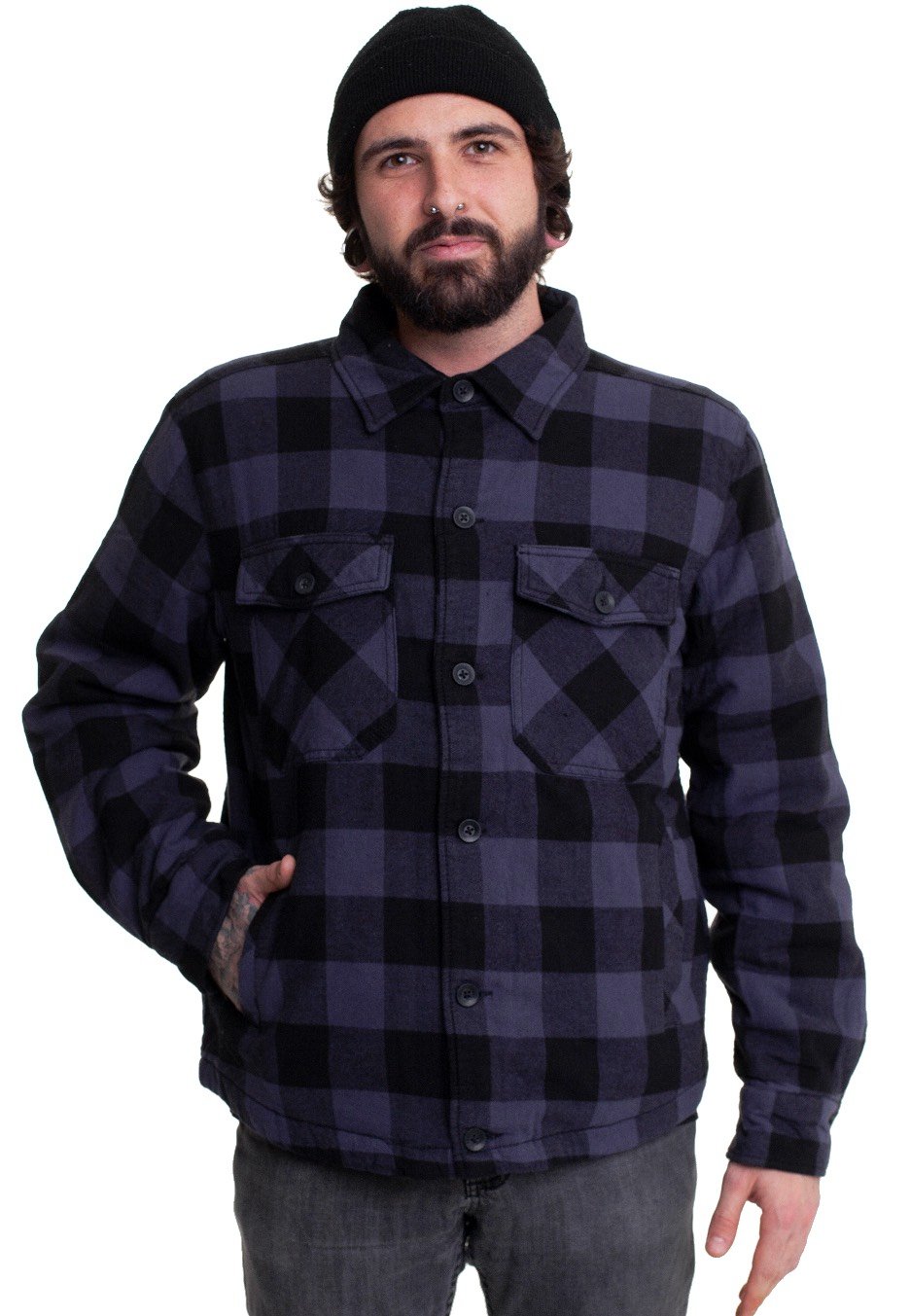 Brandit - Lumberjacket Black/Grey - Jacken