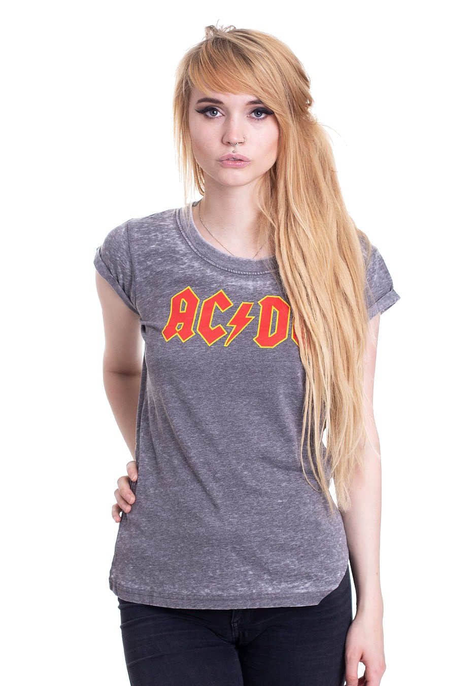 AC/DC - Logo Burnout Grey - Girlies