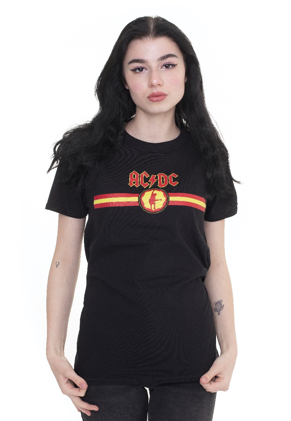 AC/DC - Logo & Stripe - - T-Shirts