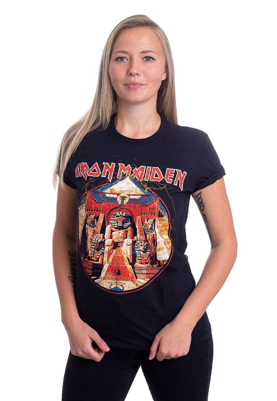Iron Maiden - Powerslave Lightning Circle - - T-Shirts