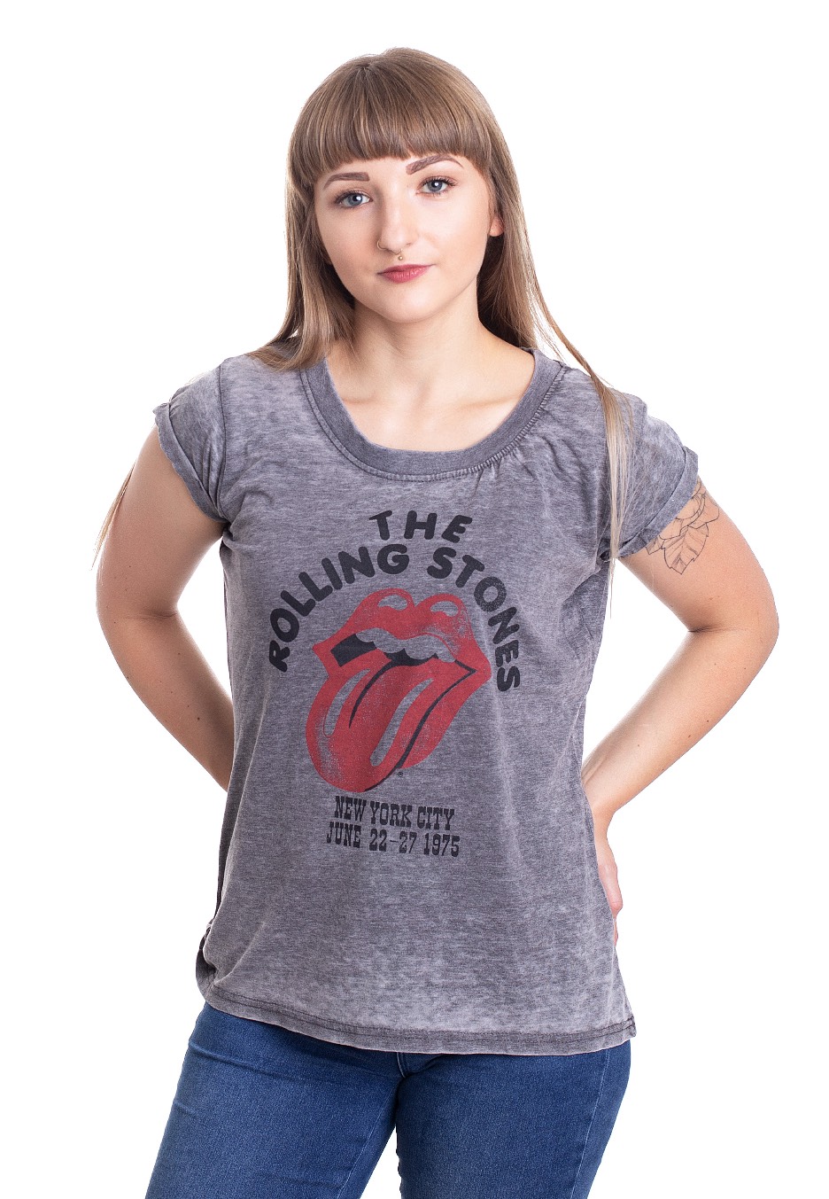 The Rolling Stones - NYC 1975 Burnout Grey - Girlies