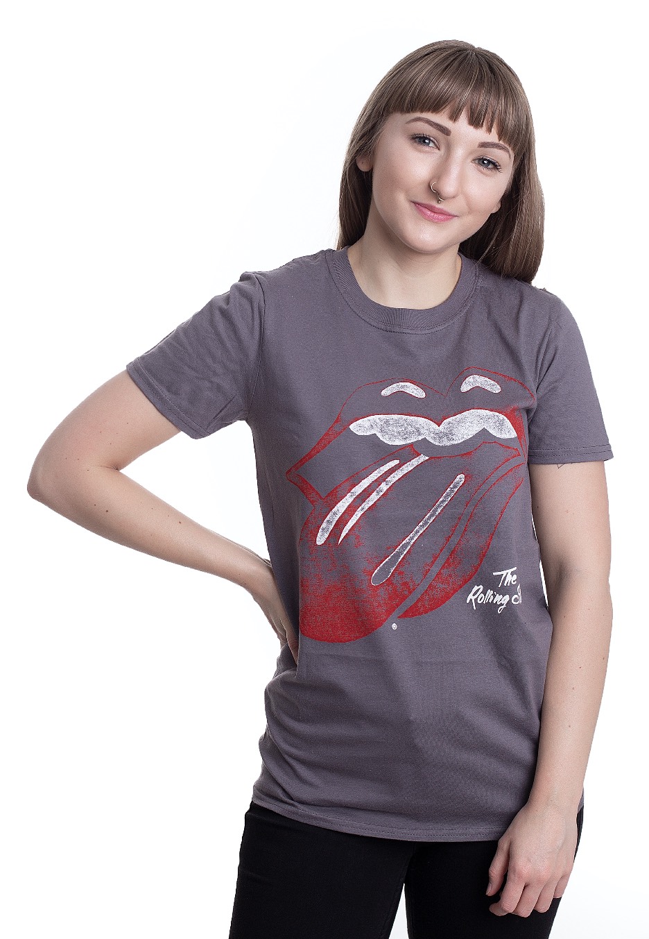 The Rolling Stones - Vtge Tongue Grey - - T-Shirts