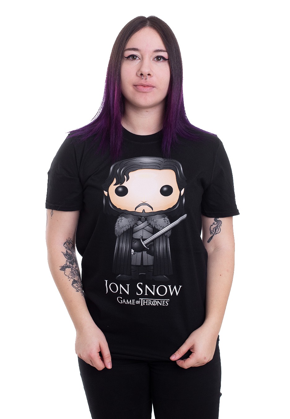 Game Of Thrones - Pop Art Jon Snow Black - - T-Shirts