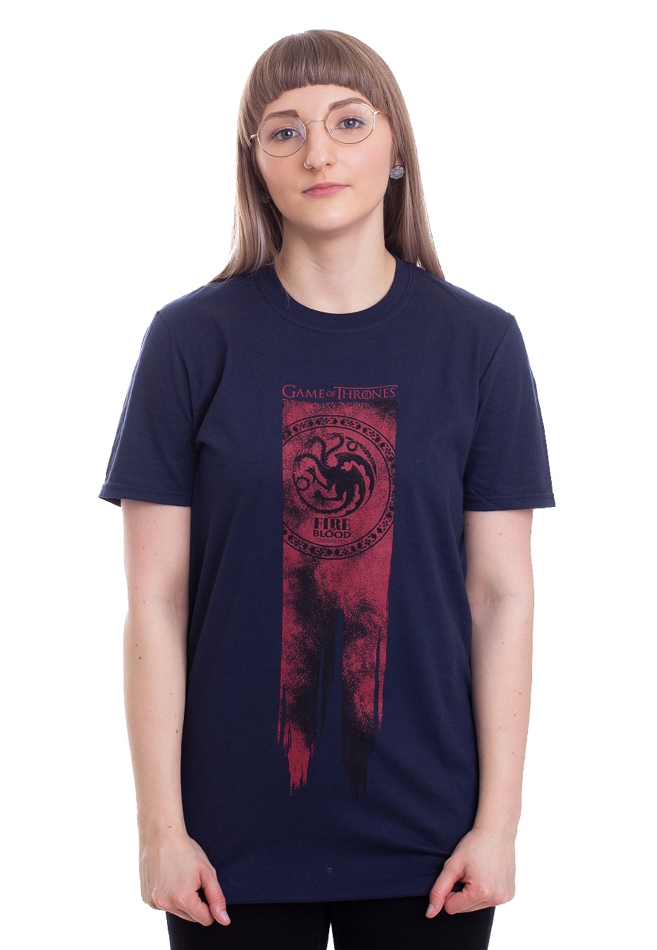 Game Of Thrones - Targaryen Flag: Fire & Blood Blue - - T-Shirts