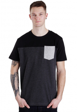 Urban Classics - 3-Tone Pocket Charcoal/Black/Grey - - T-Shirts