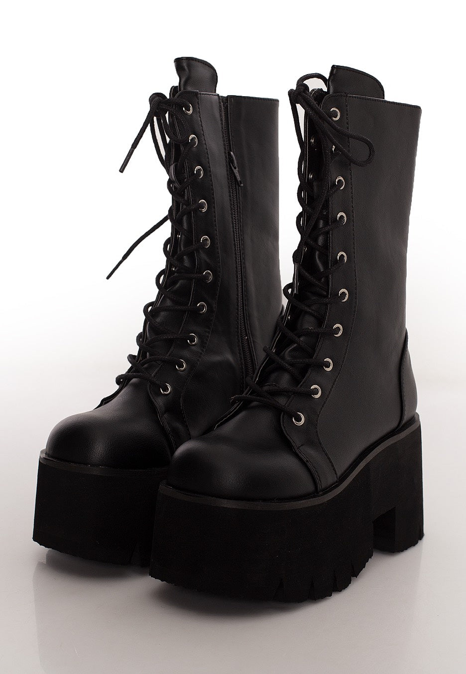DemoniaCult Ashes 105 Chunky Heel Black Damen-Schuhe (Schwarz)