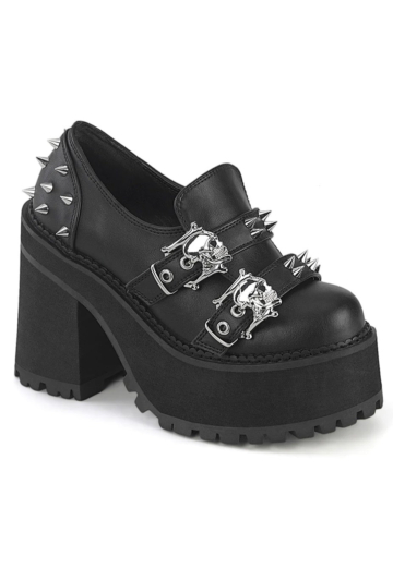 DemoniaCult - Assault 38 Black - High Heels - Schwarz - EU 41 - Synthetic/Textile/Gummi,Kunstleder