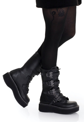 DemoniaCult - Emily 322 - Girl Schuhe - Schwarz - EU 36 - Synthetic/Textile/Gummi