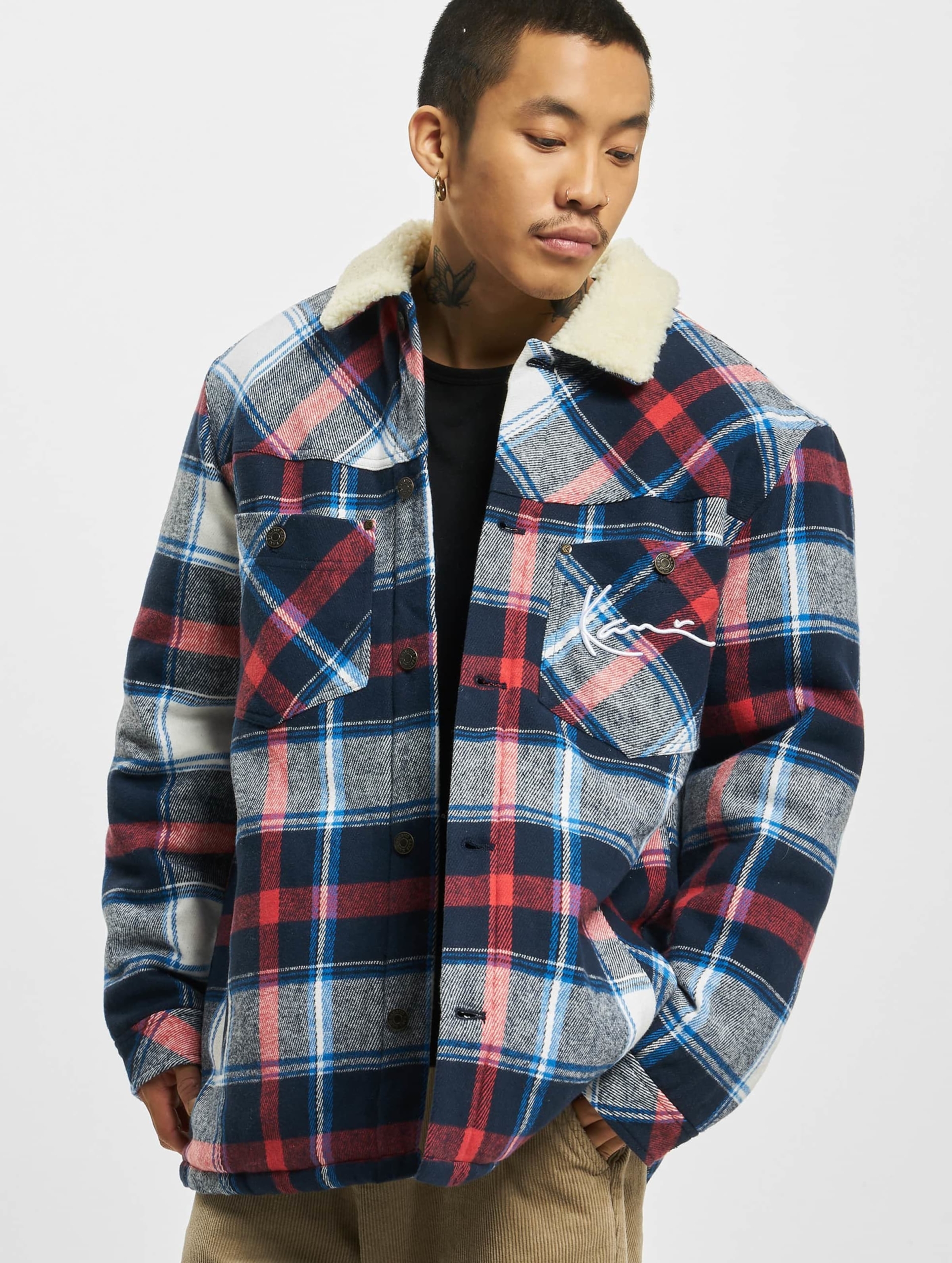 Karl Kani KM223-017-1 Chest Signature Heavy Flannel Shirt Jacket