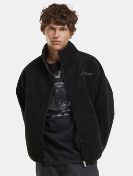PEQUS Mykonos Script Teddy Fleece Übergangsjacke