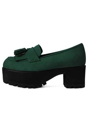 T.U.K. - Tassel Loafer Cedar Green Suede - High Heels - Grün - EU 38 - Synthetic/Textile/Gummi,Samt