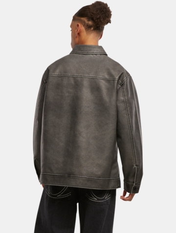 Urban Classics Synthetic Vintage Leather Shirt Jacket
