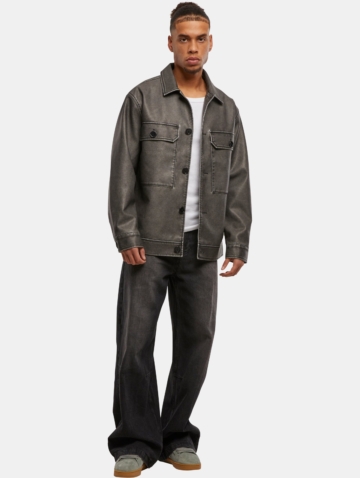 Urban Classics Synthetic Vintage Leather Shirt Jacket