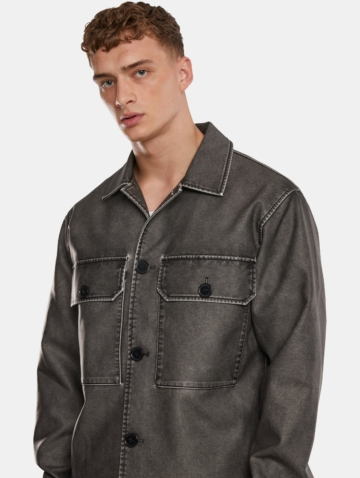 Urban Classics Synthetic Vintage Leather Shirt Jacket