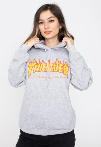 Thrasher – Flame Greymottled – Hoodie – Grau – S – 85% Baumwolle, 15% Polyester