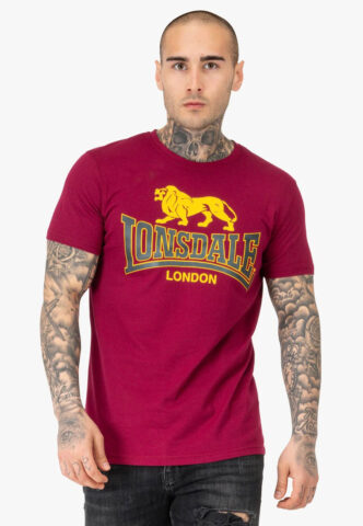 Lonsdale – Taverham Oxblood – T-Shirt – Weinrot – S – 100% Baumwolle
