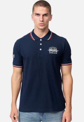 Lonsdale – Moyne Navy/Red/White – Polo – Blau – XL – 100% Baumwolle