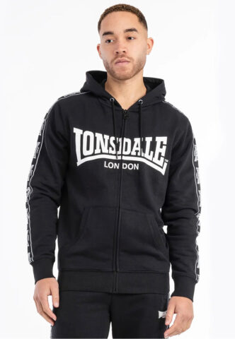 Lonsdale – Bigton Black/White – Zipper – Schwarz – XL – 60% Baumwolle, 40% Polyester