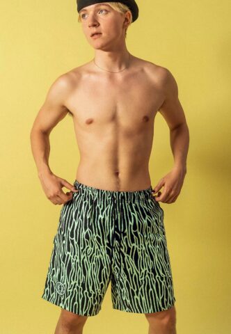 Green Berlin – Coral Green Schwarz/Mintgrün – Board Shorts – Schwarz – S – 100% Polyester