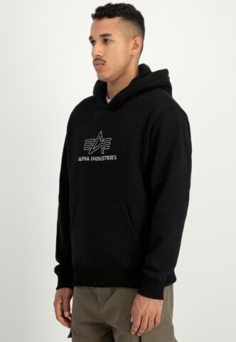 Alpha Industries – Basic TPU Black/Chrome – Hoodie – Schwarz – L – 80% Baumwolle, 20% Polyester