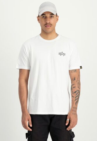 Alpha Industries – Signature BP White – T-Shirt – Weiß – L – 100% Baumwolle