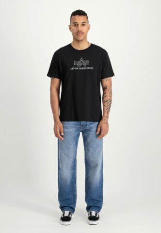 Alpha Industries – Basic T TPU Black/Chrome – T-Shirt – Schwarz – L – 100% Baumwolle