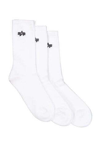 Alpha Industries – Basic Pack Of 3 White – Socken – Weiß – EU 39-42 – 78% Baumwolle, 20% Polyamid, 2% Elastan