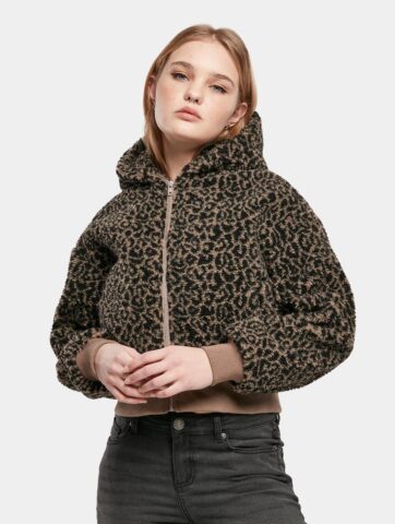 Urban Classics Ladies Short Oversized AOP Sherpa Jacket
