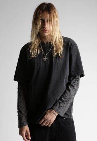Wasted Paris – Skive T-Age Black/Charcoal – Longsleeve – Schwarz – L – 70% Baumwolle, 30% Polyester