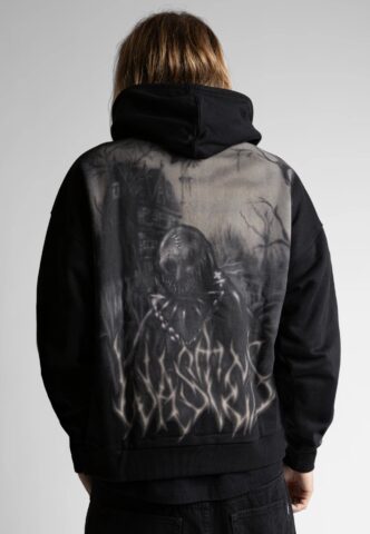 Wasted Paris – Chainsaw Boxy Black – Hoodie – Schwarz – L – 100% Baumwolle