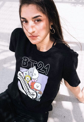 BT21 – Weekend – T-Shirt – Schwarz – XL – 100% Baumwolle