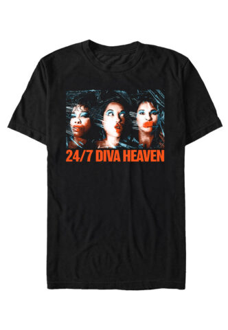24/7 Diva Heaven – Faces – T-Shirt – Schwarz – S – 100% Bio-Baumwolle