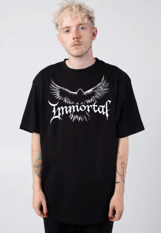 Immortal – Winged Logo – T-Shirt – Schwarz – M – 100% Baumwolle