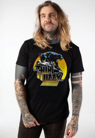Thin Lizzy – Nightlife Panther – T-Shirt – Schwarz – S – 100% Baumwolle