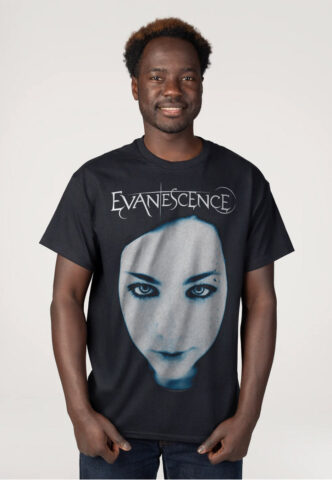 Evanesence – Big Face – T-Shirt – Schwarz – M – 100% Baumwolle