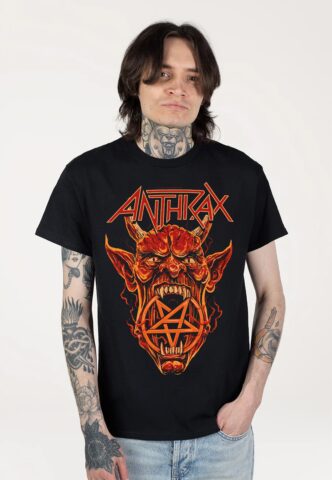 Anthrax – Red Devil – T-Shirt – Weiß – S – 100% Baumwolle