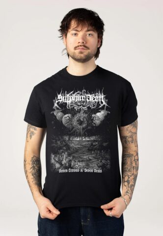 Sulphur Aeon – Seven Crowns And Seven Seals BW – T-Shirt – Schwarz – S – 100% Baumwolle