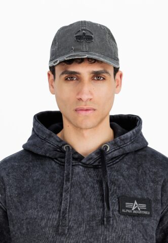 Alpha Industries – Acid Logo Black – Cap – Schwarz – Onesize – 100% Baumwolle