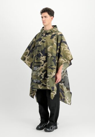 Alpha Industries – Packable Woodland Camo 65 – Poncho – Tarnfarben – Onesize – 100% Nylon