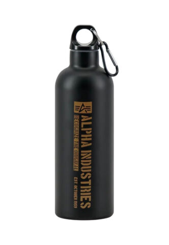 Alpha Industries – Logo Water Black – Flasche – Schwarz – Onesize – Rostfreier Stahl