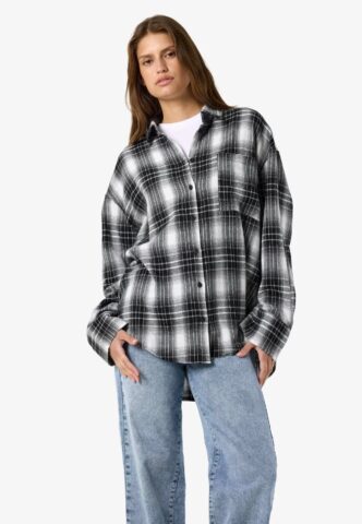 Noisy May – Zoe Check Woven Black/White – Hemd – Schwarz – S – 60% Baumwolle, 40% Polyester