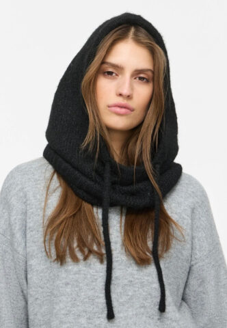 Noisy May – Viki Knit Black – Sturmhaube – Schwarz – Onesize – 75% Polyester, 14% Nylon, 6% Wolle, 5% Elastan
